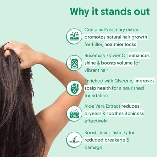 Aravi Organic Rosemary Water Hair Spray with Aloe Vera & Rice Water | Stimulates Hair Follicles, Boosts Hair Growth & Thickness, Reduces Hair Fall, Breakage & Dandruff | For Men & Women - 100ml
