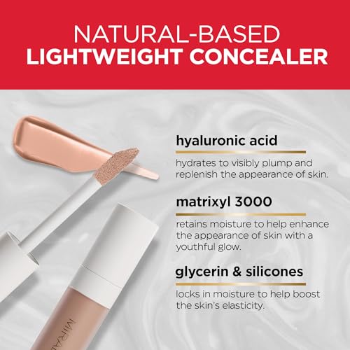 Mirabella Invincible For All Perfecting Under Eye Concealer Full Coverage - Hydrating Makeup Concealer for Dark Circles, Fine Lines & Wrinkles w/Hyaluronic Acid - Light L90