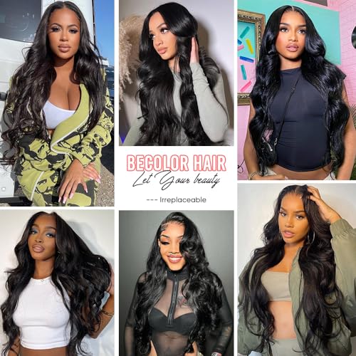 Becolor 30 Inch Lace Front Wigs Human Hair Body Wave 13X4 Lace Frontal Wigs Human Hair for Women 180% Density HD Lace Glueless Wigs Human Hair with Baby Hair