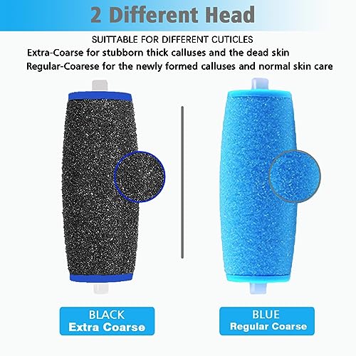 12 Pack Replacement Roller for Amope Pedi, Replacement Head Refills Compatible with Amope Pedi Refills Electronic Perfect Foot File-6 Extra Coarse & 6 Regular Coarse