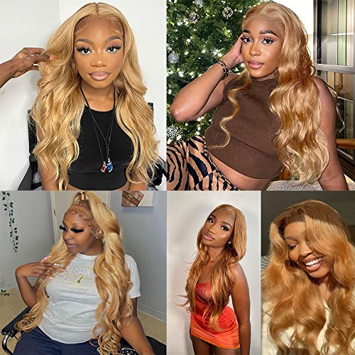 X-TRESS #27 Body Wave Bundles Human Hair 18 Inch - 10A Honey Blonde Brazilian Extensions for Quick Weave Braiding