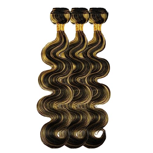 Blonde Body Wave Bundles Human Hair Highlight Bundles 24 26 28 Inch Niegmeag Brazilian Virgin Soft and Silky Remy Hair Extensions P1B27 Body Wave Bundle