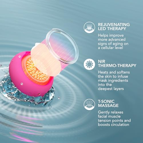 FOREO UFO 3 LED 4-in-1 Face Mask Skincare Device - Face Moisturiser - Full spectrum LED - Deep Tissue & Red Light - Warming - Massage - App-connected