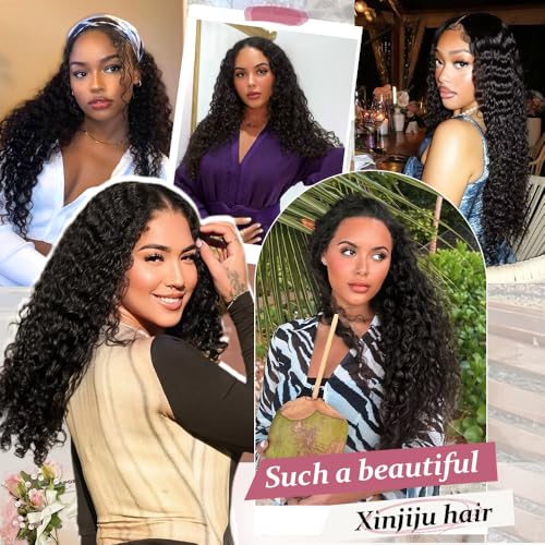 Glueless Wigs Human Hair Pre Plucked Pre Cut 5X5 Deep Wave Lace Front Wigs Human Hair for Women 24 Inch Hd Lace Frontal Natural Hairline Wear and Go 180% Density