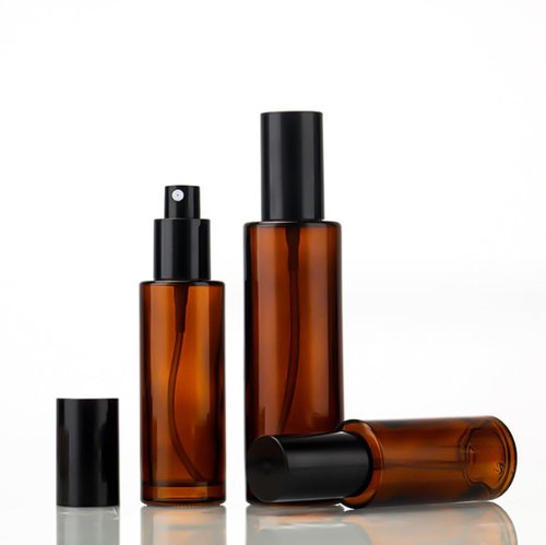 TUPSYBL 2 Pcs 100ml 3.4oz Upscale Amber Glass Spray Bottles Refillable Fine Mist Spray Bottles Cosmetic Bottles Containers for Essential Oil Aromatherapy Makeup Travel, Brown