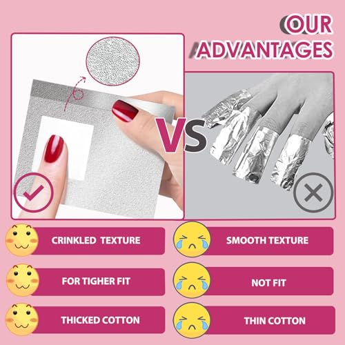 Foil Nail Wraps SHEERBLISS Nail Foils Soak Off 100PCS Nail Foil Wraps For Soak Off Gel Polish Remover,with 1pcs Cuticle Pusher for Removing Nail Polish at Home