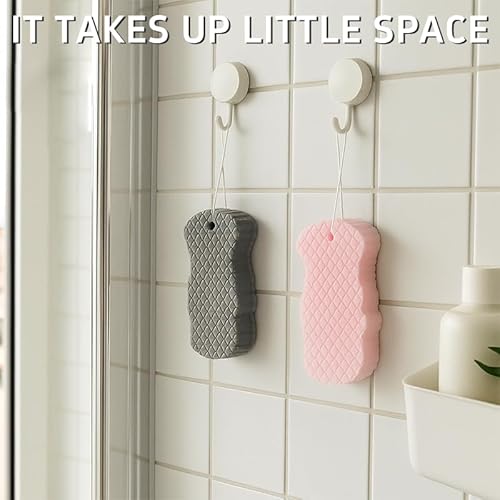 Magic Exfoliating Bath Sponge, Super Soft Exfoliating Bath Sponge£¬Skin Friendly & Reusable,Remover Dead Skin for All Skin Types,for Men Women (2PCS-Pink+Gray)