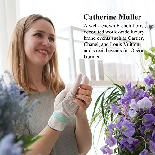 Catherine Muller Floral Hand Mask 1 Pair, Moisturizing Gloves for Dry Hands with Elder Flower & CICA, Repairing and Nourishing Hand Care Treatment for Cracked, Rough, and Dry Skin, Stocking Stuffer