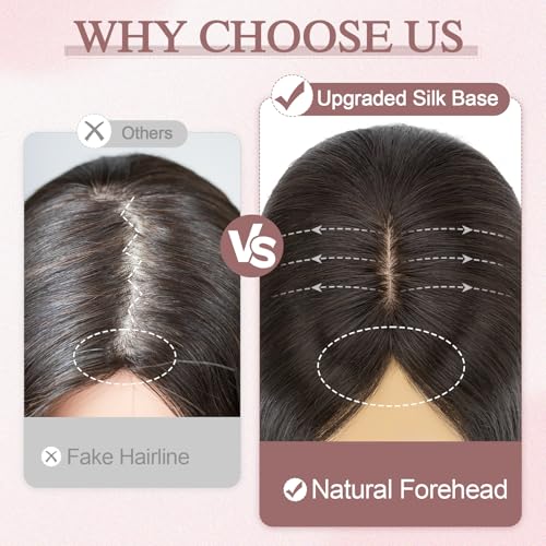 Hair Toppers for Women Real Human Hair Toppers Hairpieces for Women No Bangs Adds Volume 14 Inch 1B Natural Black