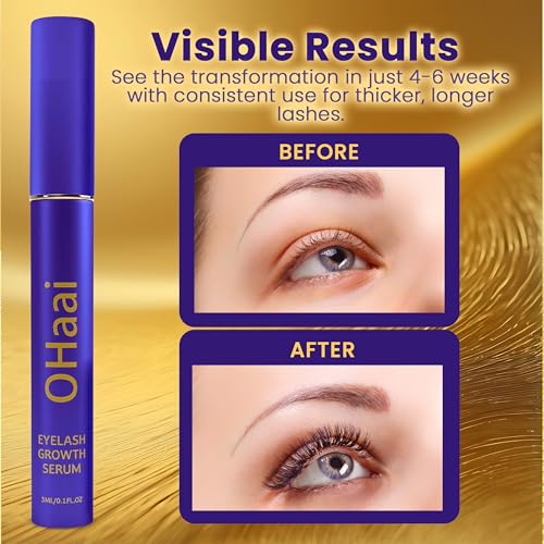 Prostaglandin-Free Eyelash Growth Serum for Thicker Longer Fuller Lashes, Lash Enhancing Serum, Lash Boost, Eyelash Lift, Vegan & Cruelty-Free for Sensitive Eyes, 3ml, 90-Day Supply