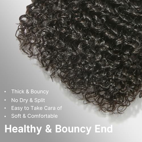 ASHINE Hair Bundles Unprocessed Burmese Raw Human Hair, 50% Less Shedding and Tangling Than Regular, 3 Bundles Deep Curly 14 16 18 Inch Natural Black