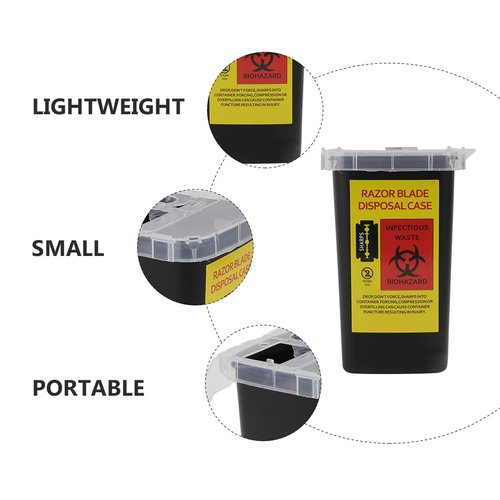 2pcs Blade Storage Box Shaving Blades Cases Waste Blades Cases Waste Blades Containers Blades Recycling Container Blades Dispenser Razor Storage Case Barbershop Supplies