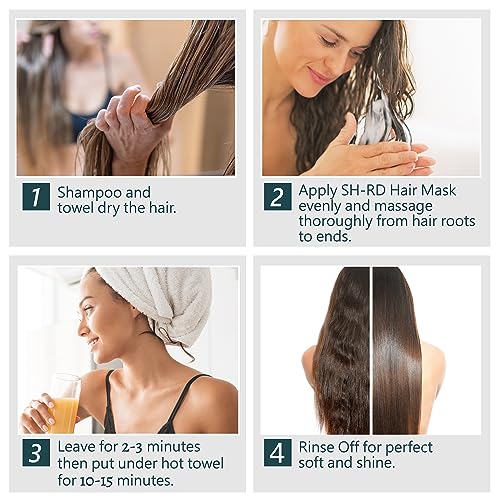 SH-RD Hair Mask for Dry Damaged Hair, Deep Conditioning Hair Moisturizer for Curly and Color Treated Hair Repair, Hydrating Argan Oil Hair Care Product, 13.52oz/400ml