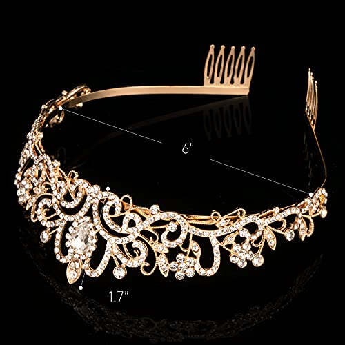 Crystal Tiara Crowns For Women Girls Princess Elegant Crown with Combs Women's Headbands Bridal Wedding Prom Birthday Party