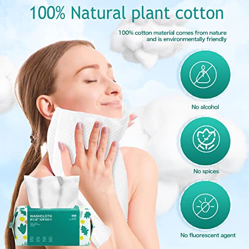 Soft Disposable Face Towel, Cotton Facial Dry Wipes 300 Count, Cotton Dry Wipes for Washing and Drying,Facial Tissue for Cleansing, Skincare, Makeup Remover Large packing (3 PACK)