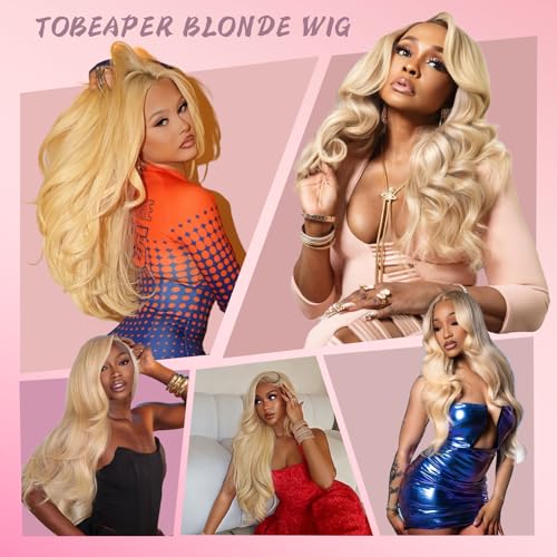 32 Inch 613 Lace Front Wig Human Hair 200 Density Blonde Wig Human Hair 13X6 Body Wave HD Lace Front Wigs Human Hair Pre Plucked 10A Blonde 613 HD Transparent Lace Frontal Glueless Wigs For Women