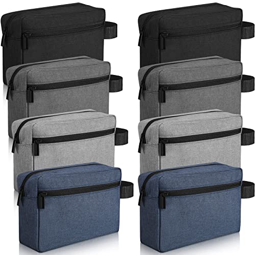 Sanwuta 8 Pcs Travel Toiletry Bag for Men Waterproof Grooming Bag Portable Cosmetic Storage Makeup Pouch Organizer with Large Capacity Groomsmen Gifts for Wedding Day