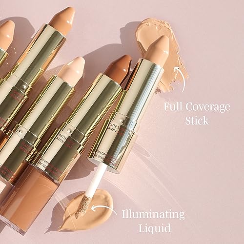 Wander Beauty Dualist Matte and Illuminating Concealer Makeup - Golden Tan - Dual-Ended Matte & Liquid Concealer Stick - Full Coverage Formula to Brighten, Firm & Hydrates Under Eyes - 0.28 fl oz