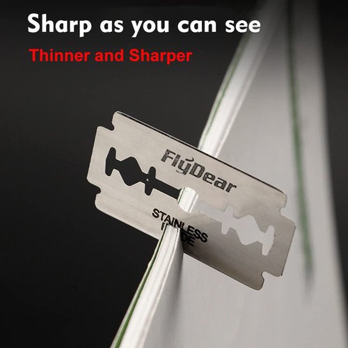 Professional Barber Straight Razor - 20 Stainless Steel Blades, Aluminum Handle, Portable Shaving Kit (TKL-B)