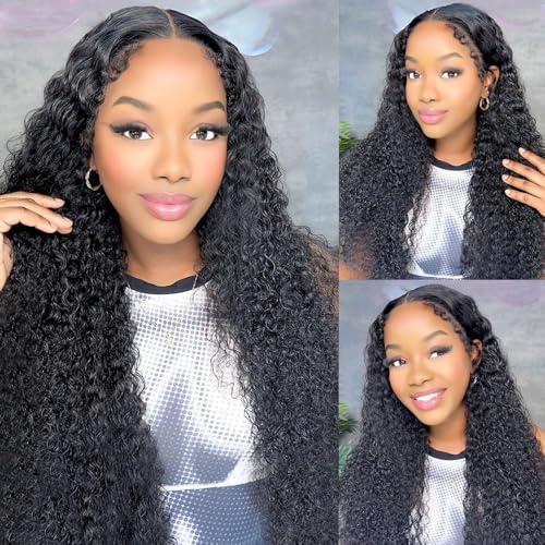 12A Grade Water Wave 3 Bundles Water Curly 3 Bundles Human Hair 24 26 28 Inch 100% Unprocessed Brazilian Virgin Human Hair Bundles Natural Black