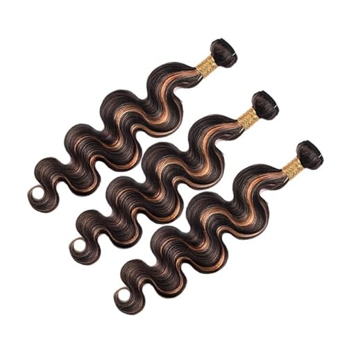 P1B30 Highlight Bundles Human Hair Ombre Brown 3 Bundles 16 18 20 inch Ombre Body Wave Bundle 8A Brazilian Virgin Hair Extensions