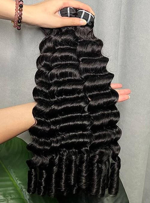 Lemoda 16Inch 1PC/lot Burmese Loose Deep Wave Curly Virgin Human Hair Bundles Spriral Curly Ends Top Quanlity Unprocessed Raw Human Hair Extensions