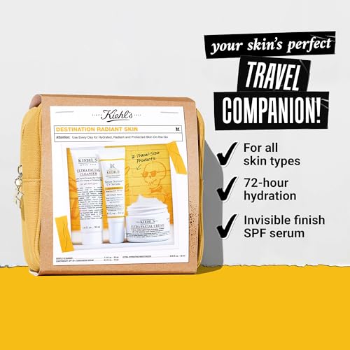 Kiehl's Travel Size Skincare Gift Set, $49 Value, Contains Travel Size Face Wash, Sunscreen with SPF 50, and Moisturizer, TSA Friendly