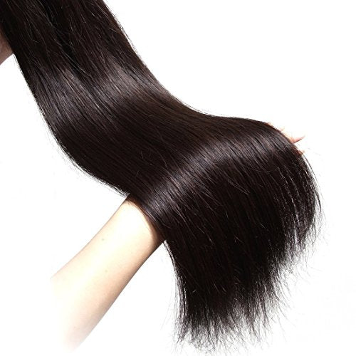 UNice Hair Icenu Series 8A Brazilian Straight Virgin Hair 1 Bundle Unprocessed Human Hair Extensions Weave Natural Color (16, #1B color)