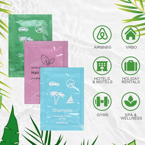 Body Wash Shampoo Conditioner Set Travel 0.28fl Oz,Travel Size Shower Gel Set,Shampoo and Conditioner Travel Bulk,Hotel Supplies Bulk Hygiene Kits for Homeless Guests Hotel (50)