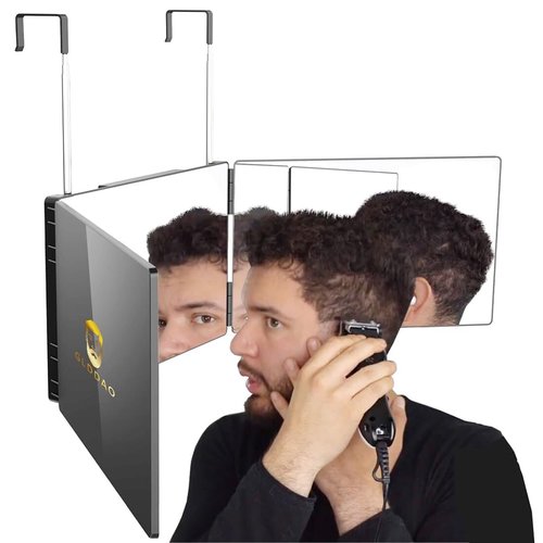 GLDDAO 360 Mirror for Haircuts for Men for Women for Braiding Hair Trifold 3 Way Mirror to See Back of Head Barber Haircut Tool Three Way for Hair Cutting Self Cut