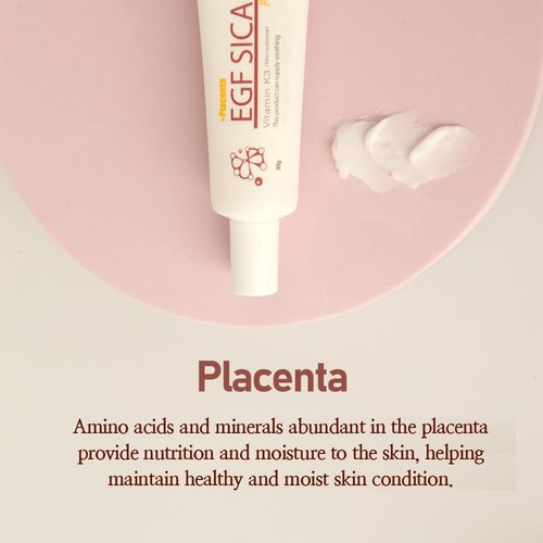 Placenta EGF SICA Cream1.05oz 30g. Bruise Cream. Improve Blush,dark cirles skin. After scar, acne treatment. nourishing.Elasticity.Vatality skin. KoreanCICA .