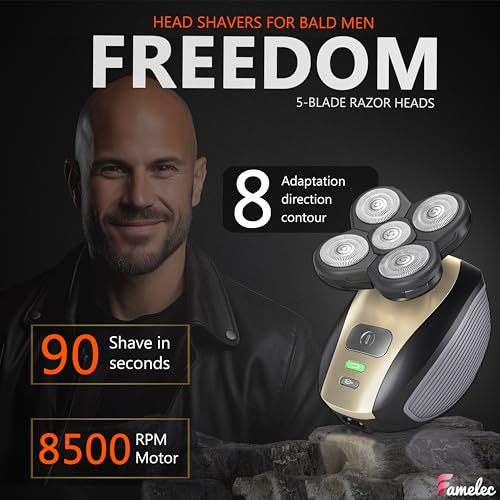 3 Pack Freedom Shaver Heads Compatible with Freedom Grooming Replacement Blades for Bald Men Head Shaver Kit, Refills Waterproof Razor Kits Fit for Electric Razor Shaver Replacement Blades