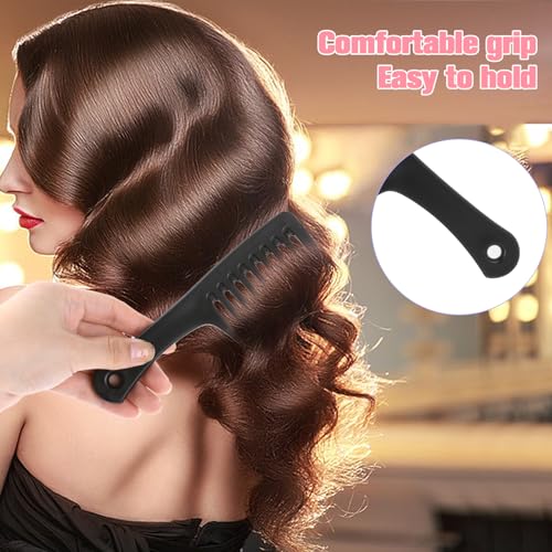 Wide Tooth Comb 2 Pack - Portable Travel Detangling Comb for Curly, Long & Wet Hair