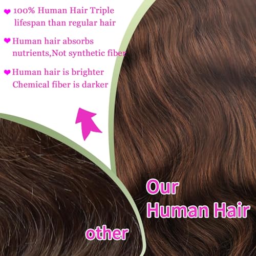 Chocolate Brown Body Wave Wig Human Hair 30 Inch 13x6 Body Wave Lace Front Wig Human Hair Unprocessed Virgin Remy Hair Glueless Brown Wigs with Baby Hair Pre Plucked for Women