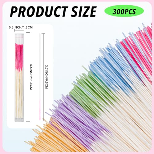 Ear Hole Cleaner 300PCS Ear Piercing Cleaner Floss,5 Colors Earring Hole Cleaner for Girls Women Men,Disposable Piercing Cleaner Floss Ear Piercing Care Cleaning Tool (A-5colors)