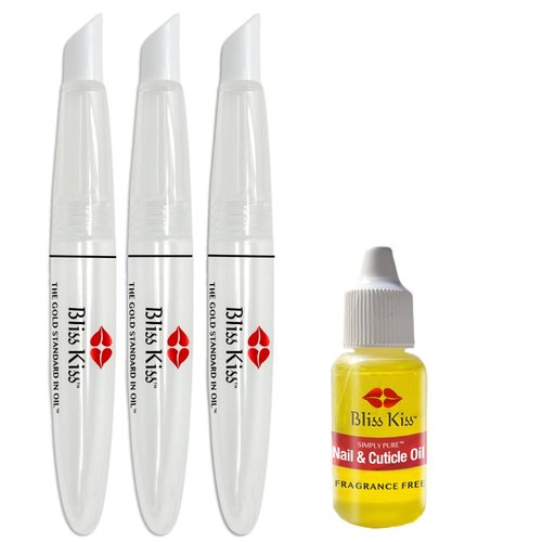 Bliss Kiss 3-Refillable Cuticle Oil Pens + Simply Pure Nail & Cuticle Oil