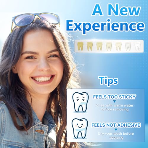 Teeth Whitening Strips for Sensitive, 42 Strips Whitener Safe Whitestrip, Deep Stains Removal Tooth Whitening, Enamel Safe Non-Slip Dry Strip Technology for Whiter Teeth, Mint