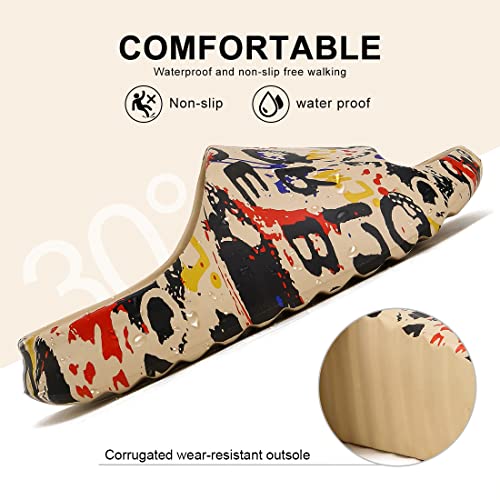 Unisex Pillow Slippers Slides for Women and Men, EVA Comfort Super Soft Quick Drying Rubber Shower Cloud Slides, Lightweight Spa Massage Summer Sandals for Adult Couples Indoor and Outdoor