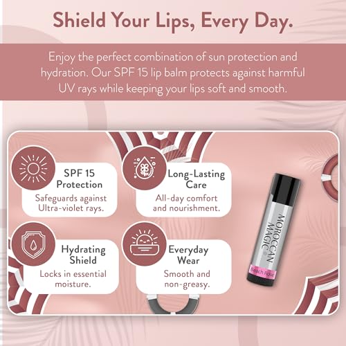 Moroccan Magic Coconut Almond SPF 15 Lip Balm | Argan Oil & Essential Oils | Family Owned | Cruelty Free | 2 Pack