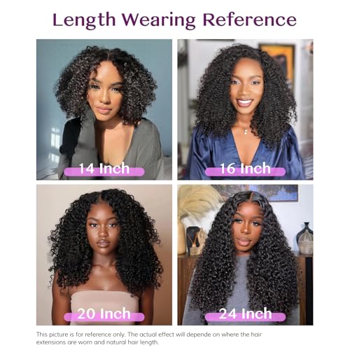 IDN BEAUTY Seamless Clip In Hair Extensions Human Hair, Kinky Curly 22 Inch 110g 7pcs Natural Black Seamless Curly Clip Ins Remy Human Hair Seamless Clip Ins For Black Women PU Weft Invisible Edge