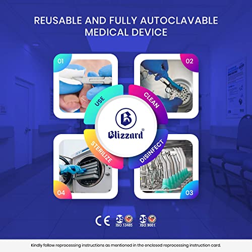 Podiatry Tool Kit by Blizzard ? 5 Piece Set with Concave Arrow and Flame Toenail Nippers, Blacks File and Probe - German Forged Instruments - Hospital Grade