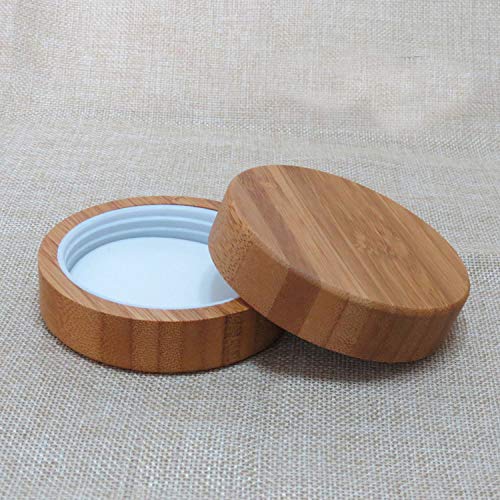 XINGZI 2PCS 30ml/30g/1oz Environmental Bamboo Lid Frosted Glass Bottle Cream Jars Empty Cosmetic Comtainer For Face Cream Eye Cream Lip Balm Ointments Salves Nail Powder