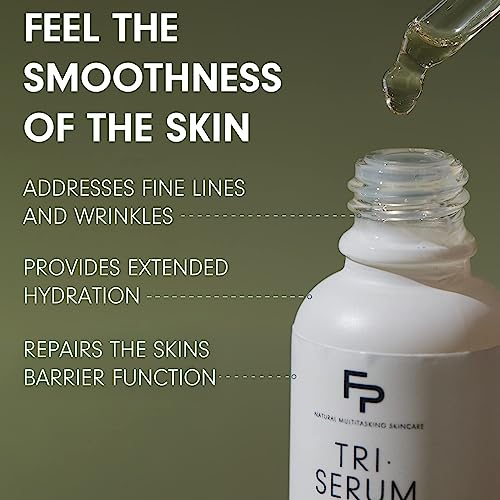 Formulae Prescott Tri-Serum, 3-in-1 Facial Serum with Natural Ingredients to Regenerate, Firm & Tone, and Repair Skin Barrier Function + Address Fine Lines and Wrinkles, For All Skin Types, 30 ml, 1 Fl Oz