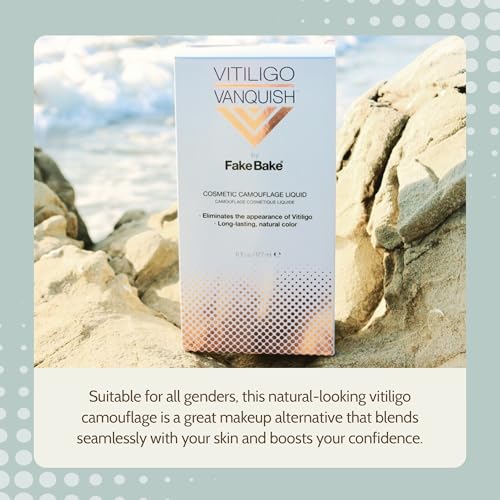 Vitiligo Vanquish Cosmetic Camouflage Kit by Fake Bake Liquid Concealer, Long Lasting Natural Color Customization Eliminates Appearance of Skin Depigmentation For Women & Men - Cover Lasts For Days