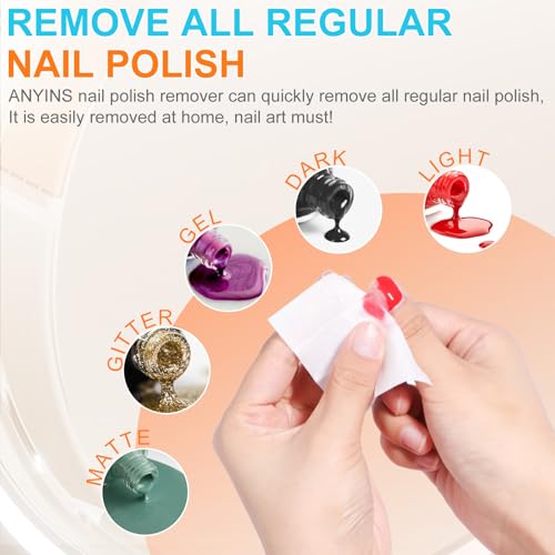 Nail Polish Remover Pads£¬100PCS Nail Polish Remover Wipes Fast Remove with Nutrition Oil Individually Wrapped Professional Nail Salon and Home Use