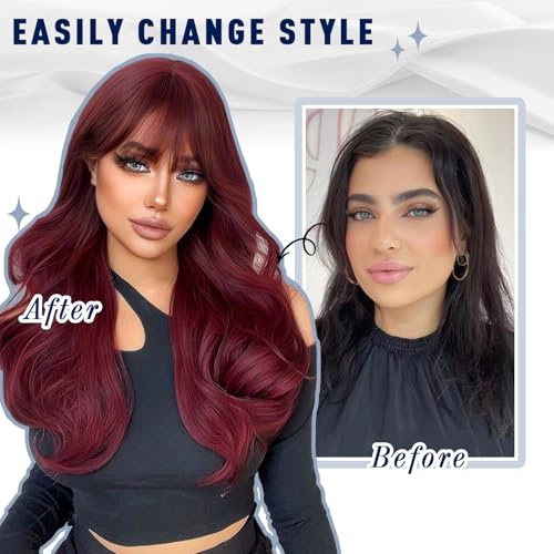 Sunya Clip in Hair Extensions Real Human Hair 7 Pcs Human Hair Clip in Extensions 14 Inch Straight Double Weft Remy Human Hair Extensions Clip ins for Women #99J Burgundy 70G