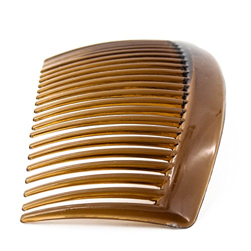 Yeshan 3.2" Plastic Hair Side Comb With Teeth Comb HairPin Clip for women,Brown (12pcs)
