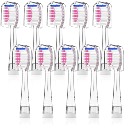 Compatible with Seago SG513/SG977/SGEK6/DT-K6 Electric Toothbrush Replacement Brush Heads,for Seago Kids Electric Toothbrush 3+Years with dust Cover,10 Pack (Pink, Medium)