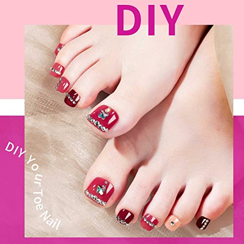 Teenitor Press On Toenail Tips with Glue, Clear False Toenails Kit, Acrylic Toe Tips