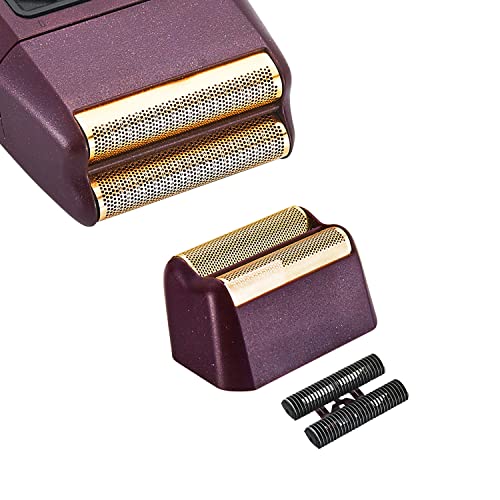 2 pcs Professional 5 Star Series Finale Shaver Shaper Replacement Super Close Gold Foil and Cutter Bar Assembly Compatible with Wahl Shaver Foil Model 7043-100,7031-100(Red)